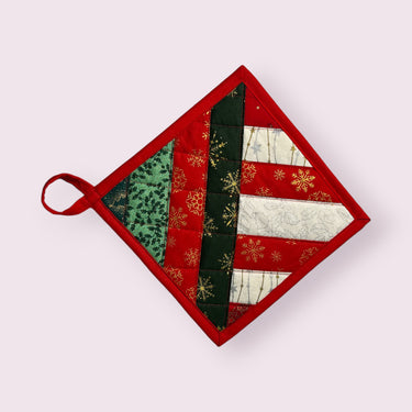 Handmade Reversible Pot Holder - Large - Christmas - Unicorn Fart Productions